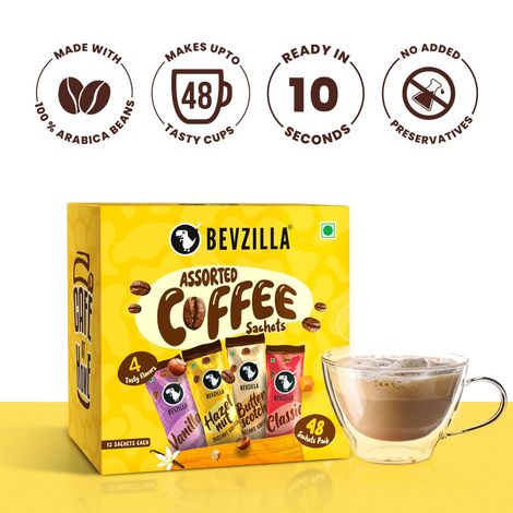 Bevzilla Assorted Flavoured Instant Coffee Powder Sachets