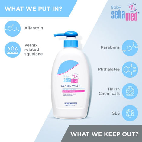 Baby Sebamed Gentle Wash | pH 5.5 | Baby Body Wash | Soap Free| Tear Free