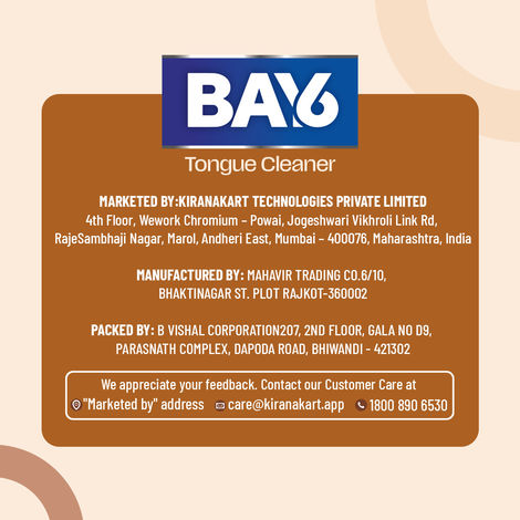 BAY6 Copper Tongue Cleaner with Scientific fluid design (Pure Copper)