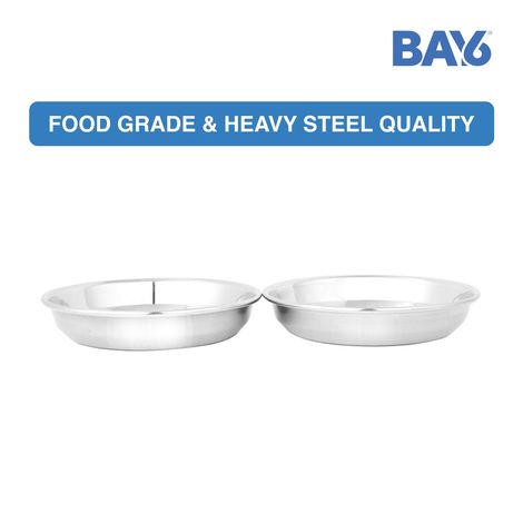 BAY6 Steel Traditional Halwa Plate Set - 5.5 Inch - (4pc)