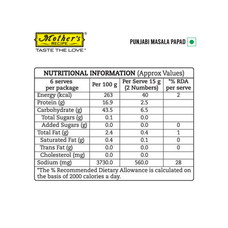 Mother's Recipe Papad - Punjabi Masala