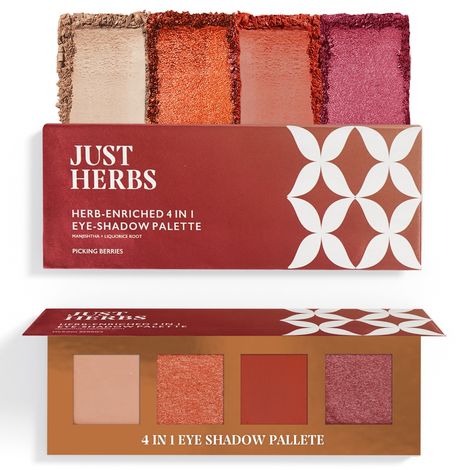 Just Herbs 4In1 Eye Shadow Pigmented Party Wear Non Irritating Pallette Picking Berries