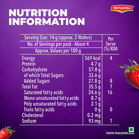 Britannia Treat Rich Creme Strawberry Flavoured Wafers