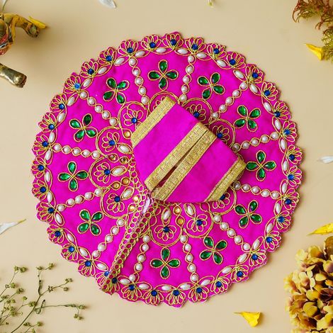 Pink Decorative Ladoo Gopal Dress for Idol (Size 4) | Krishna Costume | Krishna Janmastami Special (Ecraftindia)