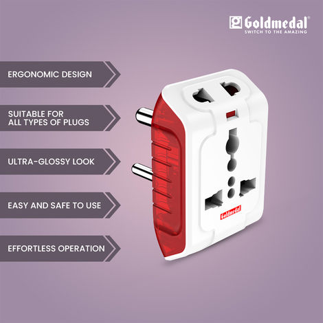 Goldmedal Spice 3 Pin Travel Adaptor