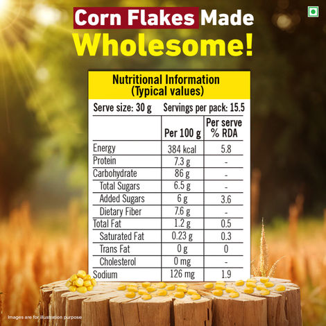 Tata Soulfull Corn Flakes, Original, Crunchy Corn & Millets, Baked Not Fried, High Fiber