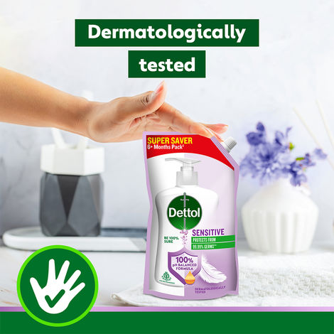 Dettol Sensitive Hand Wash Refill | Moisturizing Handwash | pH Balance | Gentle on Skin