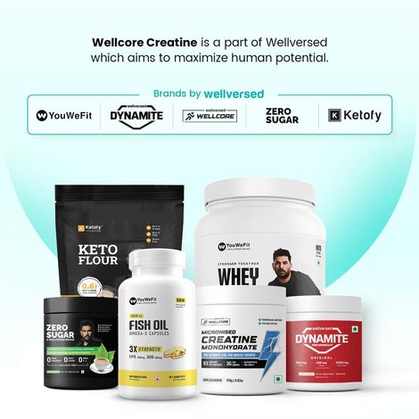 Wellcore - Pure Micronised Creatine Monohydrate (307G, 83Servings) Tropical Tango