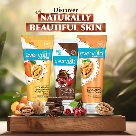 Everyuth Naturals Tan Removal Scrub - Chocolate & Cherry Dtan, Paraben Free