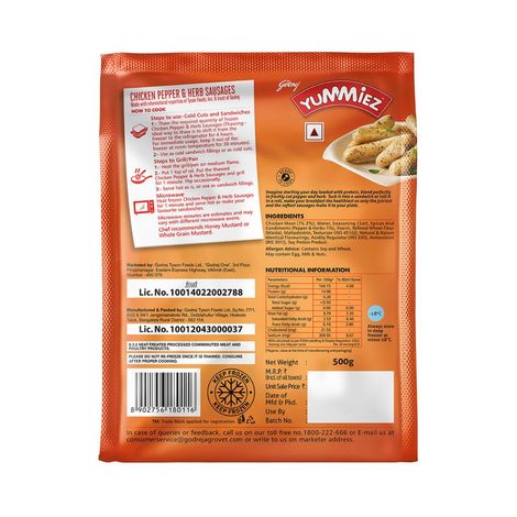 Godrej yummiez Pepper and Herb Sausages