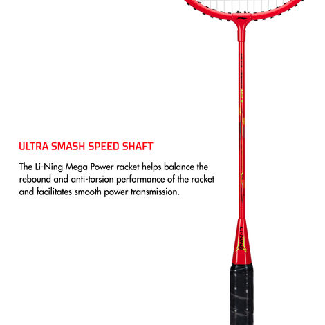 Li-Ning Mega Power Mp8 Badminton Racket- Fire Red (Strung)