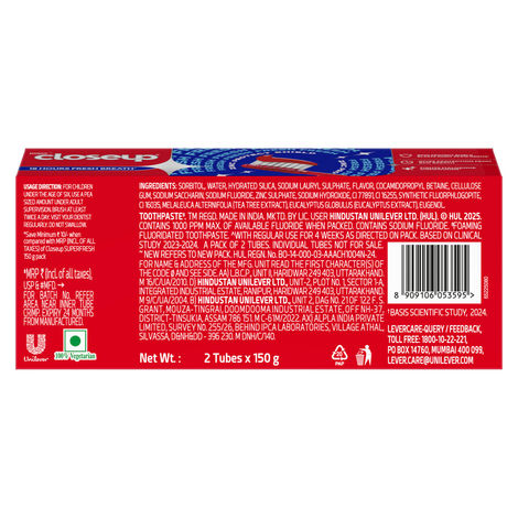 Closeup Toothpaste | Long lasting 18 Hours Of Fresh Breath & White Teeth (Pack of 2)