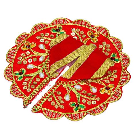 Floral Kundan Decorative Ladoo Gopal Dress for Idol Size 1 | Krishna Costume | Krishna Janmastami Special (Ecraftindia)