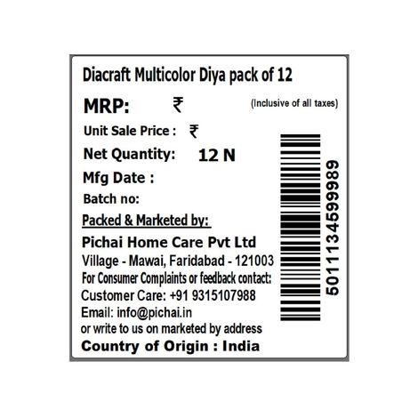 Multicolor Diya | Pack Of 12 | Designer Clay Diya | DiaCraft