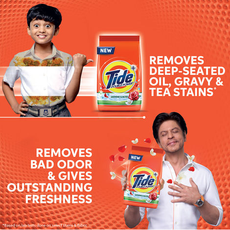 Tide Plus Jasmine & Rose Detergent Powder (1kg) & Tide Matic Top Load Detergent Liquid | Stain Removal In Washing Machine (850ml) Combo