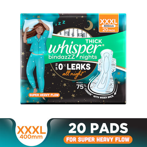 Whisper Bindazzz Nights Sanitary Pads | XXXL | 20 pcs