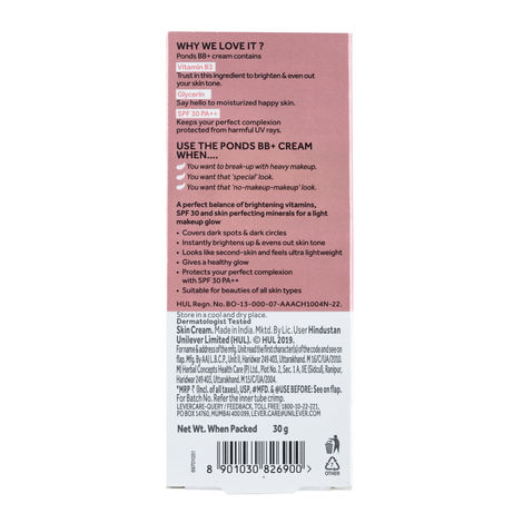 Pond's Bb+ Cream Instant Spot Coverage + Light Make-Up Glow Lvory