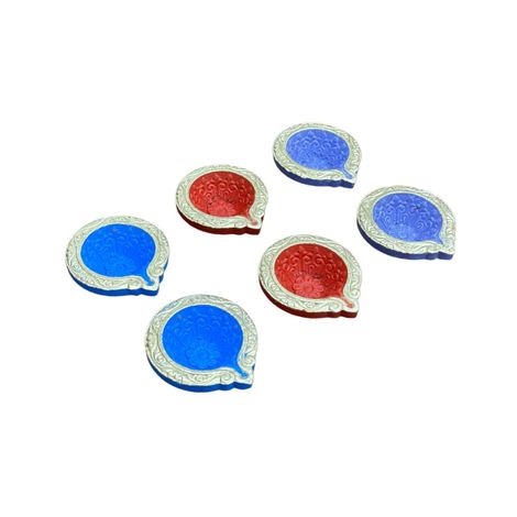 Multicolor Rippled Diya | Pack Of 6 | Designer Clay Diya | DiaCraft