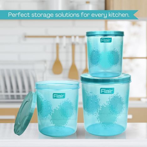 Flair Kitchen Mate Classic Containers Set-3 | 4700/7000/10000 ml | Blue