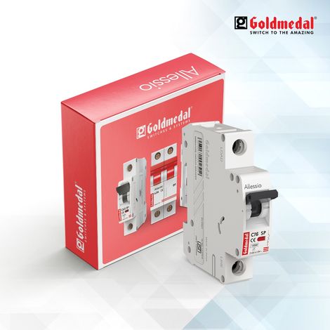 Goldmedal Allessio 16 A Mcb Single Pole Surge Switch (White)