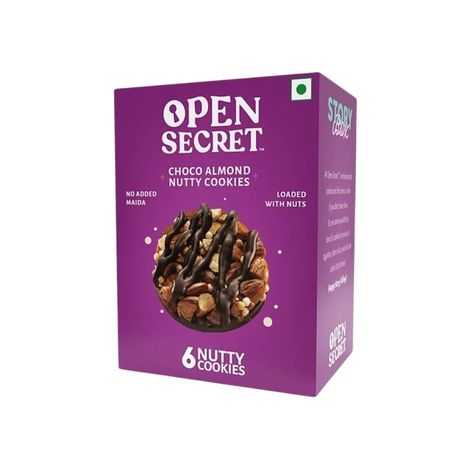 Open Secret Zero Maida Chocolate Almond Cookies | Pack of 6 | Healthy Snacks | High Protein