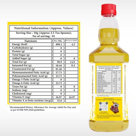 Indic Wisdom Groundnut (Peanut) Wood Cold Pressed Oil | Extracted on Wooden Churner