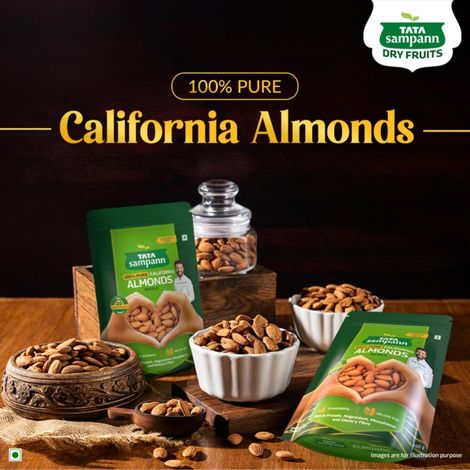 Tata Sampann 100% Pure California Almonds/Badam Giri Whole Premium Quality