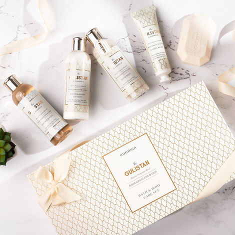 Kimirica Gulistan Indulgence Set | Luxury Bath & Body Gift Set with Soothing Rose Fragrance