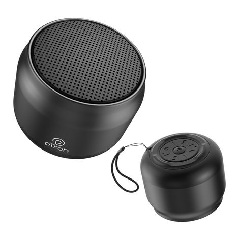 pTron Musicbot Lite/Funk Mini 6W Bluetooth Speaker with 8 Hrs Playtime, 2.04" Neo Driver for Pristine Sound, Mini Size Portable Speaker, BTv5.1 Connectivity, TWS Feature & Type C Charging - Black