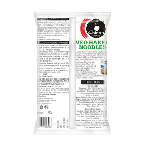 Ching's Secret Veg Hakka Noodles, Cooks In 5-7 mins, Just Soak & Drain