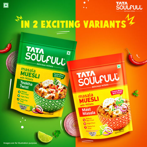 Tata Soulfull Namkeen Mixture, Masala Muesli, Healthy Snacks, Teekha Twist with Millets, Baked
