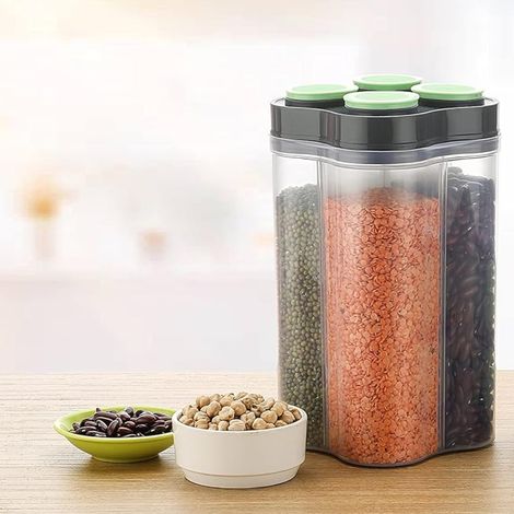 2Mech 4 Section Plastic Kitchen Storage Container