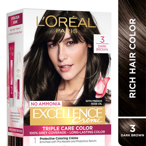 L'Oreal Paris Excellence Creme Hair Color, 3 Dark Brown