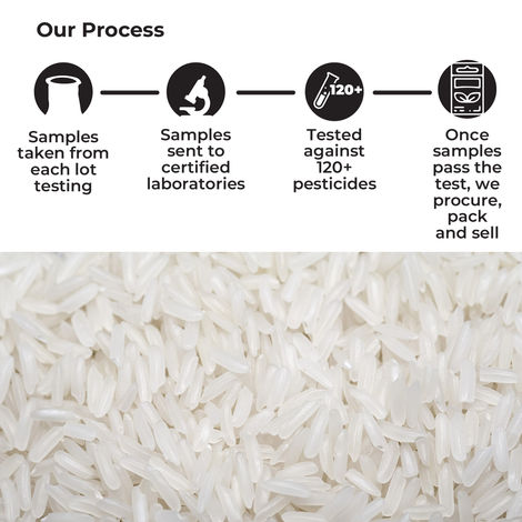 Safe Harvest Pesticide-Free Sona Masuri Rice | Gluten-Free, Unpolished, Arsenic-Free | 12 Months