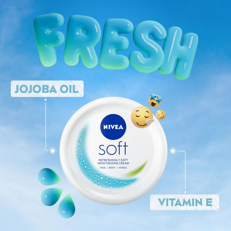 NIVEA Soft Light Moisturizer for Face, Hand & Body, Non-Greasy Cream for Instant Hydration