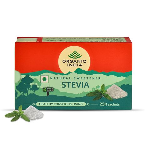 Organic India Stevia Powder, Natural Sweetener, Sugar Free, 25 Sachets
