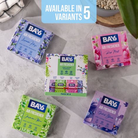 BAY6 Bathroom Air Freshener Blocks (Pack Of 4)- Orchid, Jasmine, Rose, Lavender - Long Lasting Fragrance