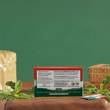 Organic India Stevia Powder, Natural Sweetener, Sugar Free, 25 Sachets