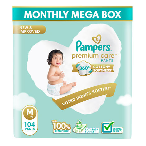 Pampers Premium Care Baby Diapers | Pant Style | M