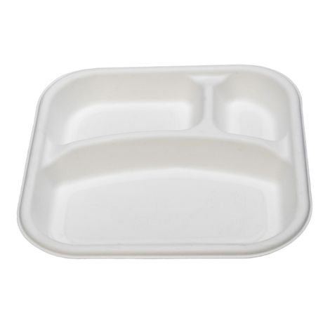 Naturepac Bagasse Plate Square 10 Inch 3cp | 25 Pcs