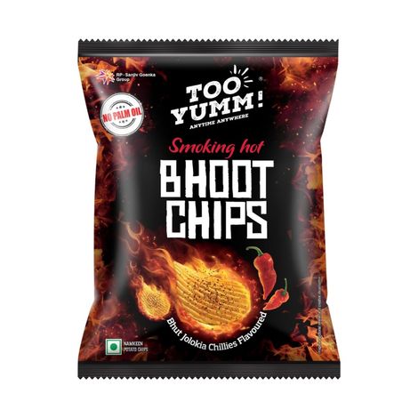 Too Yumm! Bhoot Potato Chips Spicy Chilli Flavour Chips | No Palm Oil Snacks
