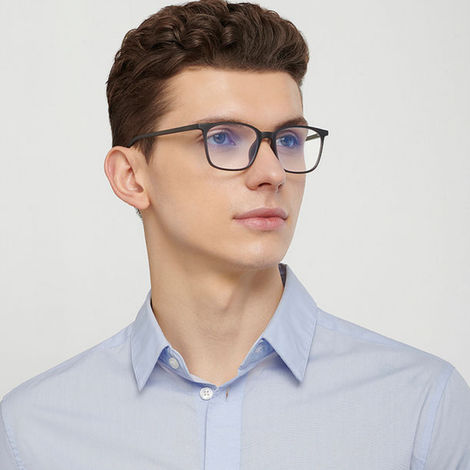 Lenskart Blu Unisex Solid TR90 Computer Glasses | Dark Grey - M