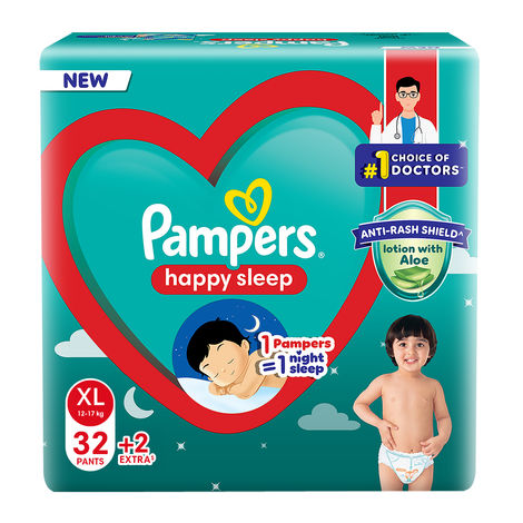 Pampers Happy Sleep Pant Style Baby Diapers | XL | 12-17 Kg Diapers