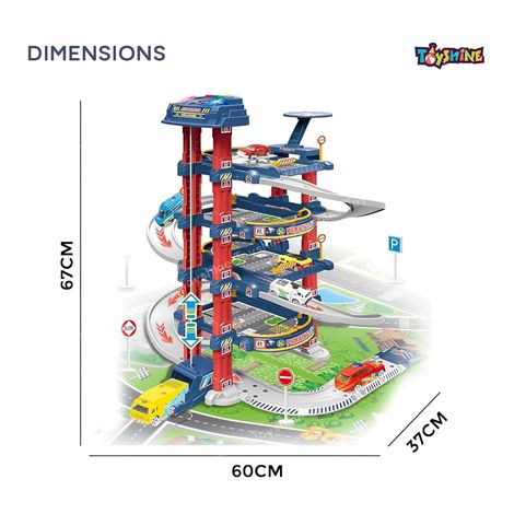 Toyshine 78-Piece DIY City Ramp Race Track with Parking Lot Elevator, Interactive Puzzle Toy