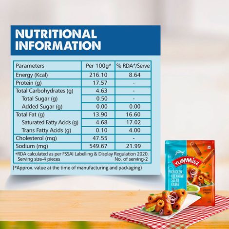 Godrej Yummiez Chicken Lucknowi Seekh Kebab