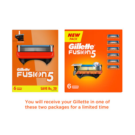 Gillette Fusion Manual Shaving Razor Blades For Men (6 Cartridges)