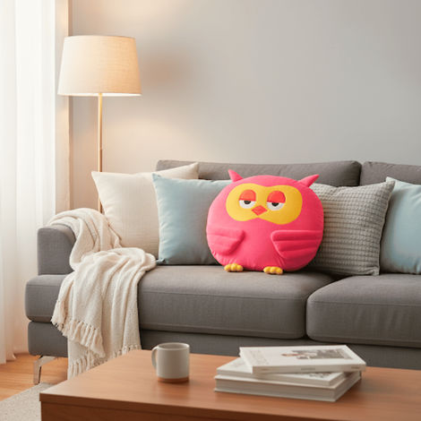 Toytales Owl Cushion Pink
