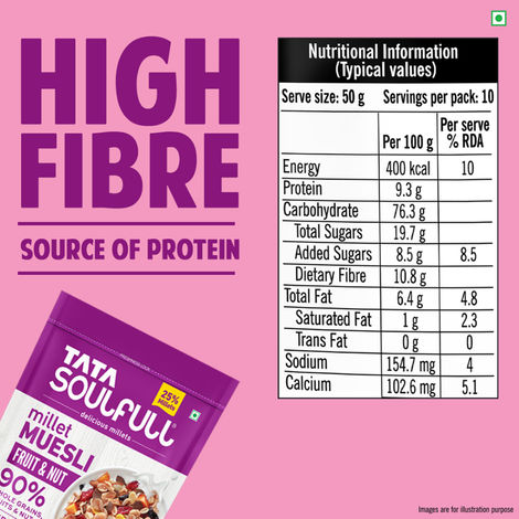 TATA Soulfull Millet Muesli Fruit & Nut Almonds & Real Fruits