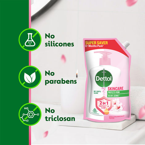 Dettol Skincare Hand Wash Refill | Moisturizing Handwash | pH Balance | Gentle on Skin