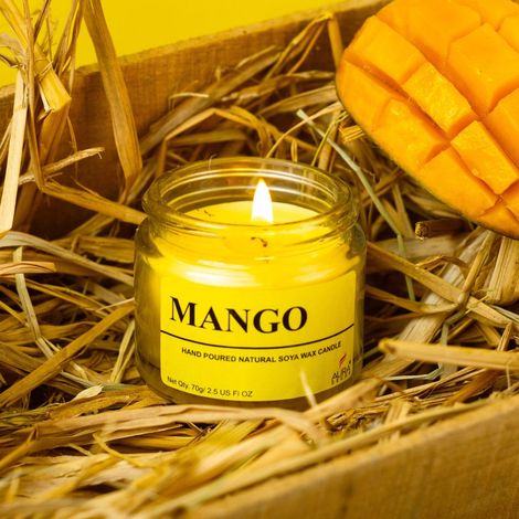 Fragrance Jar Candles | Pack Of 4 | Mango | Guava | Litchi | Kiwi | Auradecor